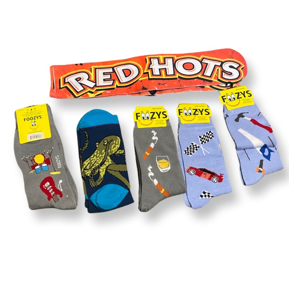 Men’s Novelty Sock Lot 6 Pair NEW